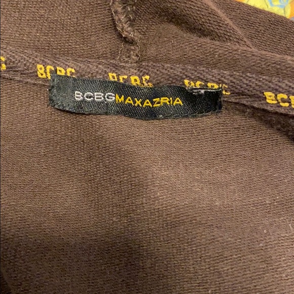 BCBG Brown Hoodie with Gold Rhinestones - Picture 6 of 6